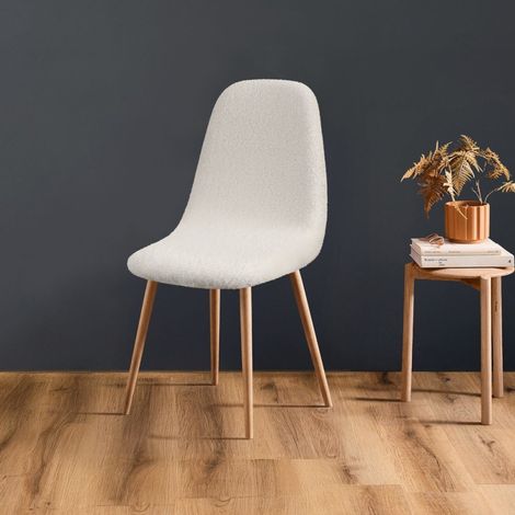 Housse de chaise scandinave extensible en bouclette (1/5)