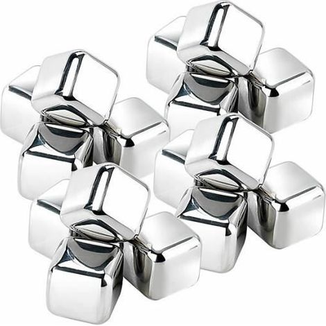 Lot de 16 glaçons en acier inoxydable - ROSENSTEIN & SOHNE - Réutilisables et élégants (1/3)