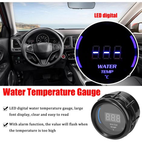Jauge de température d'eau de 52mm, compteur numérique de voiture, affichage LED 20-120 ℃ avec fonction d'alarme de capteur pour camion moto (1/5)