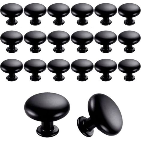 YMYNY 20pcs Door Knobs Drawer Knobs 30mm Vintage Handles Cabinet Knobs for Kitchen Cabinets (Black) (1/4)