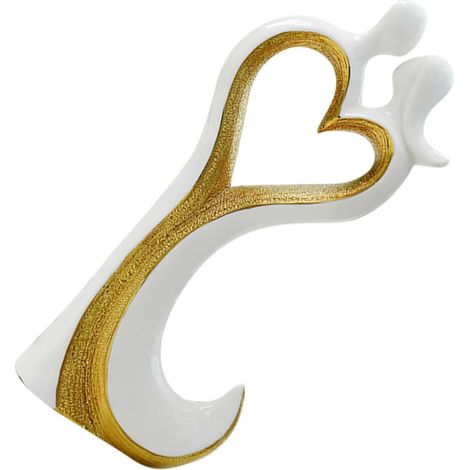 Sculpture Couple Céramique Minimaliste Forme Cœur Décoration Intérieure Cadeau Amoureux Saint-Valentin Ornement Salon (1/5)