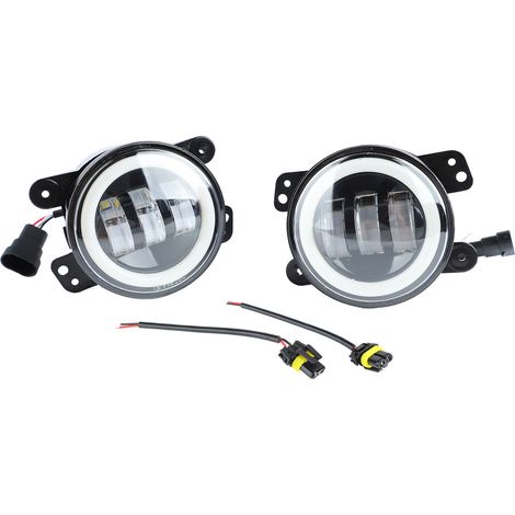 2Pcs Feux antibrouillard étanches 4 pouces LED ultra lumineux feux de route de remplacement pour Jeep Wrangler (1/5)