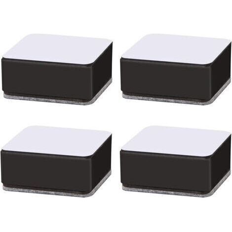 Rehausseurs de meubles auto-adhésifs – Acier carbone – Augmente la hauteur de 3 cm – Lot de 4 pour lit, canapé, table basse (1/5)