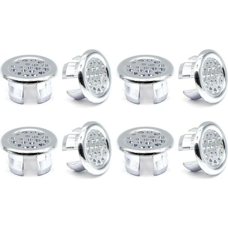 KZQ Paquete de 8 anillos antidesbordamiento para fregadero, tapón antidesbordamiento, tapa de desagüe, embellecedor de fregadero con orificio redondo, anillo de malla antidesbordamiento para baño, (1/4)