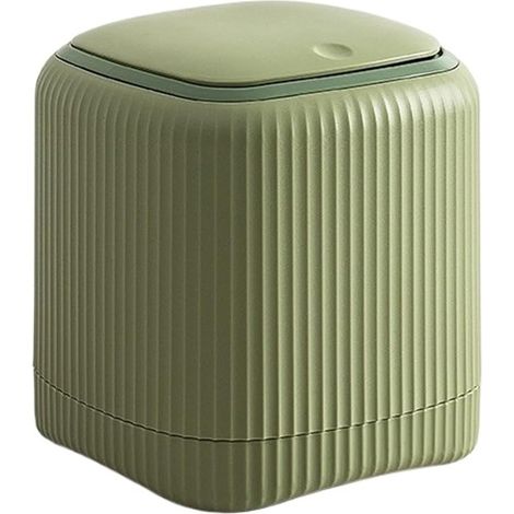 Poubelle Double Compartiment - 13,5 x 13,5 x 14,5 cm - Couvercle Intégré - Plastique Sans Produits Chimiques - Pour Bureau Chambre Etude - 1 Pièce (1/5)