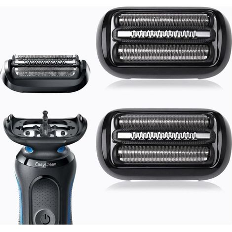 Tête de rasoir électrique Braun Series 5 53B 2 têtes de remplacement en acier inoxydable Rasage de près confortable Compatible modèles 5020cs à 6090cc (1/5)