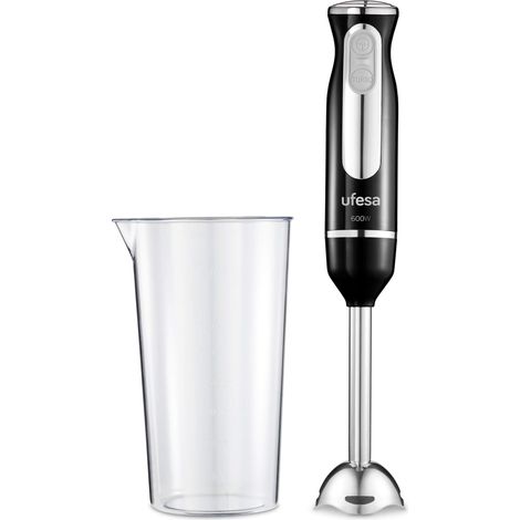 Ufesa BP3442 Classic Advanced Black - Frullatore ad immersione Minipimer, Potenza 600 W, Piedino separabile, Funzione Turbo, Bicchiere graduato incluso. Senza BPA (1/5)