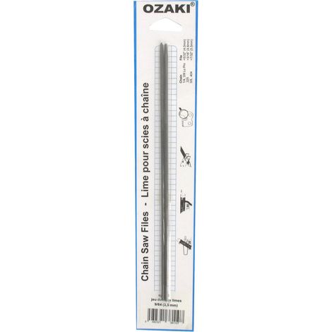 OZAKI - Lima a catena motosega 1/4 - Lima rotonda, manutenzione e affilatura, diametro 3,6 mm (9/64"), lunghezza 20 cm (8"), blister da 2 lime