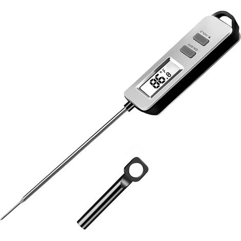 Thermometre Viande - Sonde Longue 15 cm - Précision ±1 ℃ - Plage -20 à 250 ℃ - Pour Cuisine BBQ Grill Fumoir Lait Yaourt Huile - 1 Pièce (1/5)