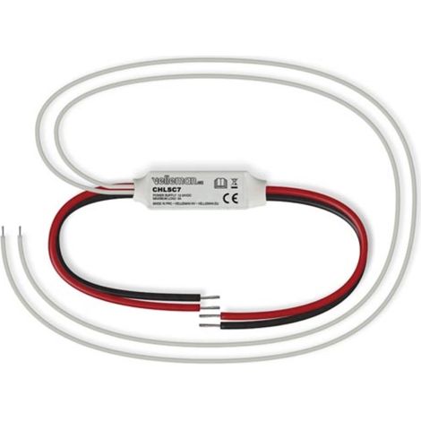 Velleman Mini-LED-Dimmer für einfarbige LED-Streifen, LED-Beleuchtung ein- und ausschalten, LED-Lampen dimmen, Steuerung über nur 1 Drucktaster, für Niko Bticino, max. 5 A, 12 V / 24 V