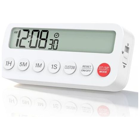 BUNTHAUS Minuteur de Cuisine Magnétique avec Chronomètre Numérique, 99 Minutes 59 Secondes, Timer Cuisine avec Écran Clair, Minuteur Enfant pour École Bureau Sport Soins de la Peau (1/5)