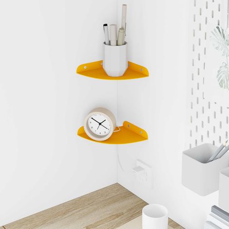 vidaXL Étagère flottante 2 pcs Jaune moutarde 15 x 15 x 2 cm (1/5)