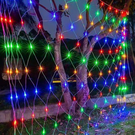 Guirlande Lumineuses Filet 4.5x1.5m 300 LED Coloré Filet Lumineux Extérieure 8 Modes, IP44 Étanche Guirlande Lumineuse Extérieure pour Chambre Noël (1/5)