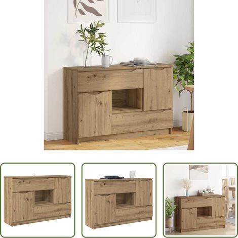 vidaXL Wohnzimmer Sideboard - Sideboard Artisan-Eiche 100 x 30 x 65,6 Holzwerkstoff (1/5)