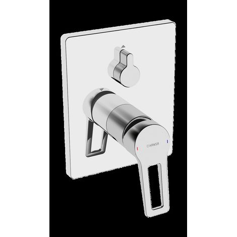 HANSA Einhebelmischer Fertigmontageset für Wanne/Brause HANSATWIST 8984 Rosetteeckig Bügelhebel mit Sicherungseinrichtung, 89843085 (1/4)