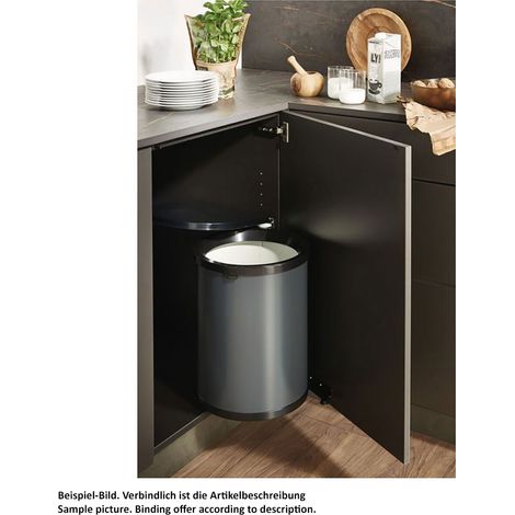 WESCO® Abfallsammler Rondo 6 CH, anthrazit/schwarz matt (1/2)