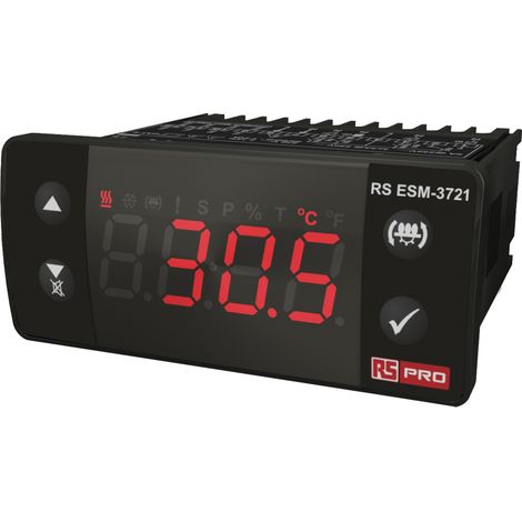 Régulateur de température PID, 230 V c.a., 3 sorties Relais, 1 entrée entrées CTP, 76 x 34.5mm ( Prix pour 1 ) (1/2)