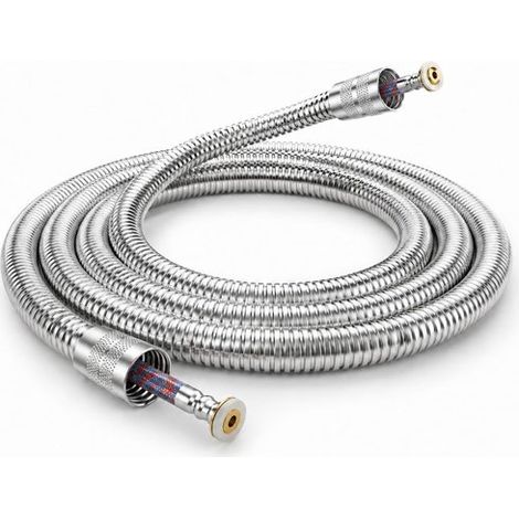 Manguera de ducha, Manguera de ducha de acero inoxidable a prueba de explosiones de 1,5 m, Manguera flexible extralarga, cromada (1/5)