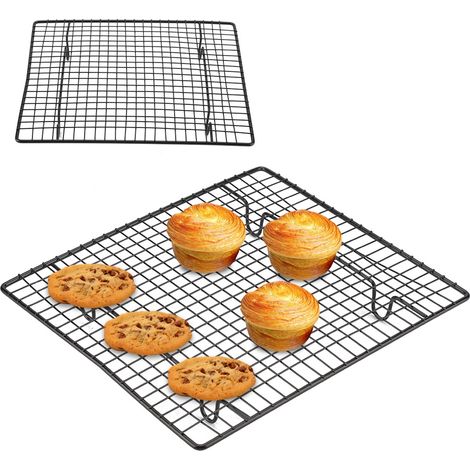 Grille de refroidissement et de cuisson en acier inoxydable, plaque de cuisson antiadhésive pour biscuits, gâteaux et pains (1/5)
