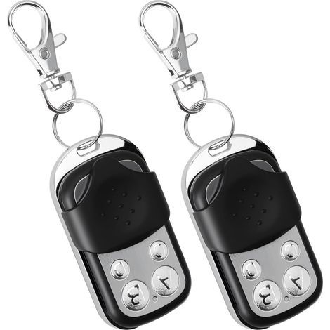2Pcs Telecommande Universelle Portail 433.92 MHz, Telecommande Garage Universelle sans Fil, Bip Portail Universelle Compatible Rolling Code à 4 Boutons pour Porte de Garage et Voiture