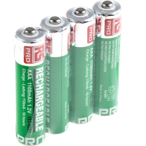 Batterie AAA rechargeable 1.1Ah RS PRO ( Prix pour Paquet de 4 )