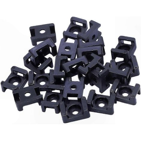 Supports de fixation pour serre-câbles 23 mm x 16 mm, lot de 30, pour la gestion des câbles. (1/5)