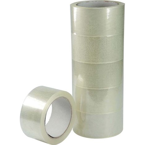 Alevar Nastro Adesivo Trasparente da Imballaggio, Formato 50 mm x 66 m, Silenzioso, Confezione da 6 Pezzi
