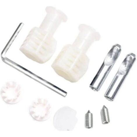 Lot de 2 kits de boulons de fixation pour toilettes suspendues au mur Blanc (1/3)