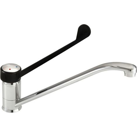 Robinet mitigeur - Monocommande - Bec pivotant 320mm - 14L/min - Noir - Saro