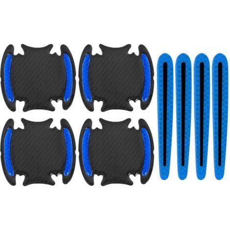 8 Pièces Autocollants Réfléchissants de Poignée de Porte de Voiture Bleu Anti Rayures Poignée Protection Film Porte Tasse Bol Tampon Sécurité Bandes (1/5)