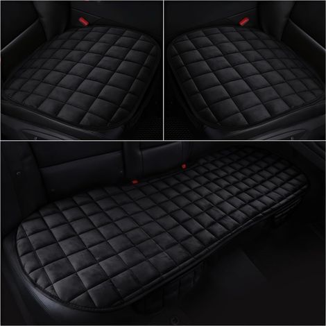 Coprisedili per auto, cuscini e protezioni per sedili, accessori per auto - traspiranti, morbidi e caldi [senza cuciture] - 2 coprisedili anteriori e 1 coprisedili posteriori (1/5)