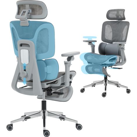 Ergonomic Office Chair, High Back Mesh Desk Chair, Grey (1/5)