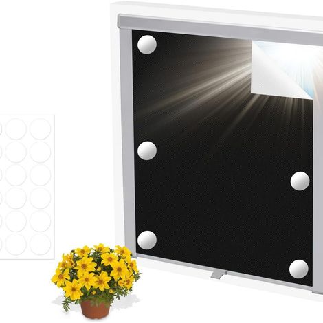 Store Enrouleur sans Percage 100 × 130cm, Stores Occultants à Coller Tissu Oxford Occultant, Film Occultant Portable (1/5)
