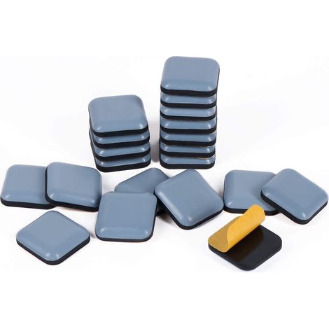 Lot de 24 patins autocollants pour pieds de table et de chaise, carrés en téflon, 25 x 25 mm, pour coins de table de cuisine, protections de sol (1/5)