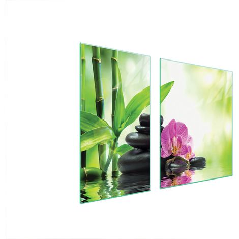 GLASSCHUTZPLATTE FÜR HERD 90x52 ORCHIDEE (1/5)