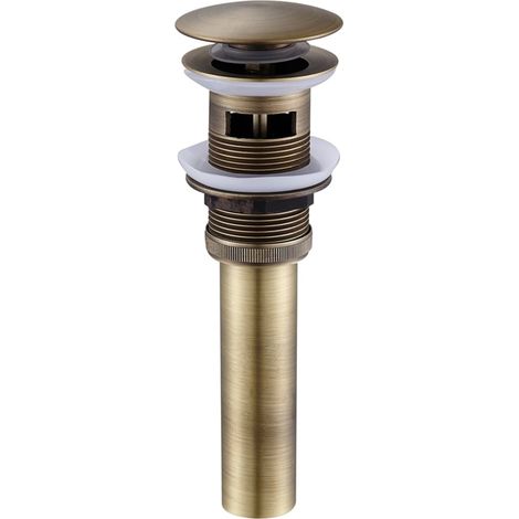 Pop Up Push Open Drain Stopper Com Overflow Para Pia De Banheiro Válvula De Drenagem De Latão Cor Bronze Ehstmind (1/4)