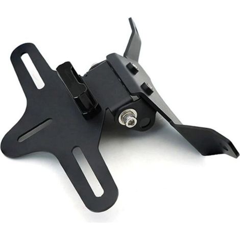 1 jeu. Couleur : Noir. Matériau : Acier inoxydable. Cadre de plaque d'immatriculation arrière pour moto avec éclairage.