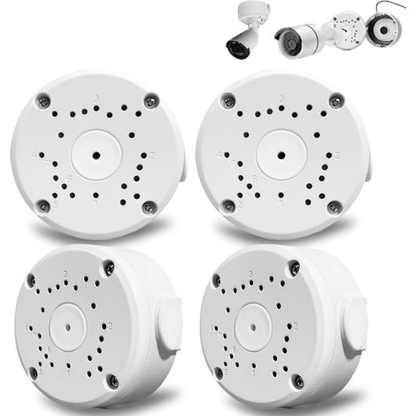 Lot de 4 boîtes de jonction pour caméra de surveillance - Boîte de dérivation hémisphérique Boîtes de dérivation pour caméras de surveillance pour guide-câbles protégés et montage - Boîte de jonction (1/5)