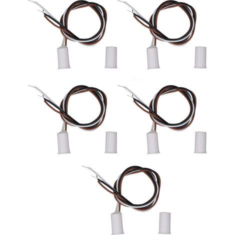 5 ensembles de commutateurs magnétiques encastrés DC100V 10W NO NC porte fenêtre Reed pour système d'alarme contrôle d'accès (1/5)