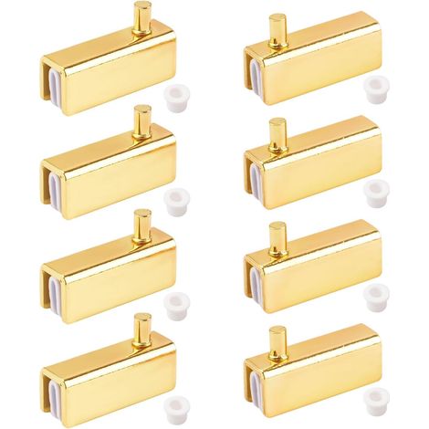 Frameless Glass Door Hinge Adjustable for 3-6mm Free Pivot Glass Door (Gold) 8pcs (1/5)