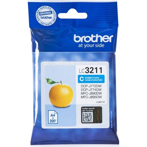 Brother LC-3211C cartuccia d'inchiostro Originale Resa standard Ciano (1/3)