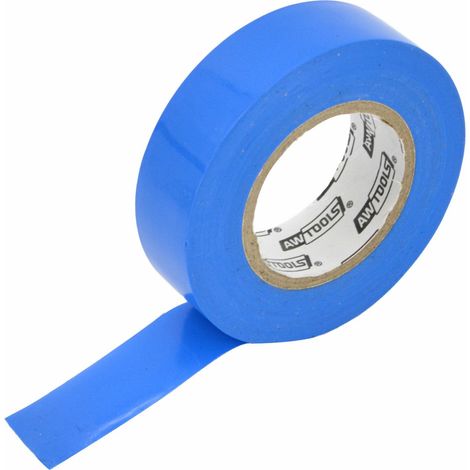 Cinta aislante Awtools 15 mm x 20 m azul, ideal para aislamiento eléctrico, flexible, resistente, fácil de usar, perfecta para reparaciones y trabajos de bricolaje.