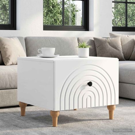 vidaXL Table basse Blanc brillant 49 x 50 x 40 cm Bois d'ingénierie (1/5)