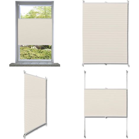 vidaXL Store plissé 110x125 cm Crème (1/5)