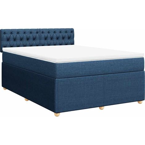Maison Exclusive - Giroletto a Molle con Materasso Blu 160x200 cm in Tessuto (1/5)