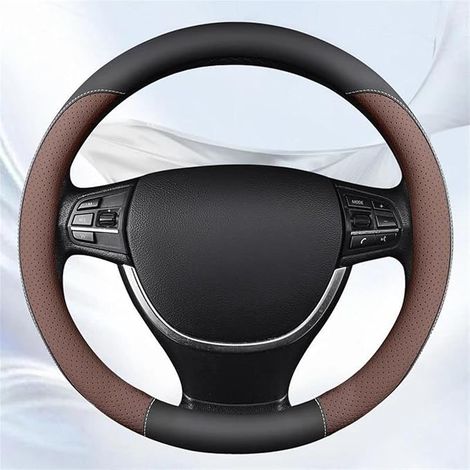 Coprivolante universale antiscivolo per auto, coprivolante protettivo adatto a volanti con diametro di 37-38 cm (Colore: Marrone)