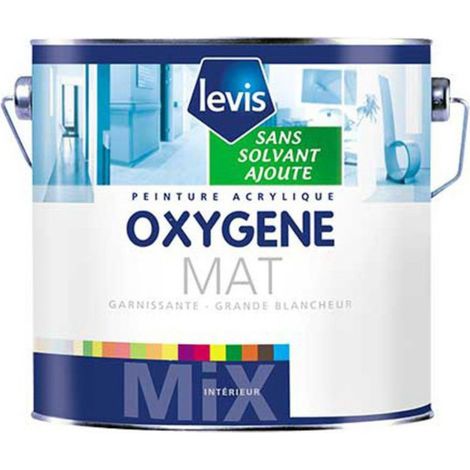 Peinture murale acrylique mate 0% solvant – Aspect masquant – Pour murs intérieurs – Conditionnement 5L – Couleur blanc – Levis