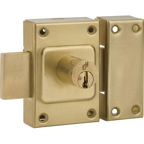 Verrou de Porte Double Entrée - Cylindre 40 mm - Coffre et Pêne Laiton - 3 Clés Crantées - Sécurité et Élégance - Compatible Portes Intérieures et Extérieures - Jaune/Doré (1/5)