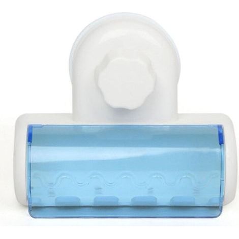 Ahlsen Support 5 Brosse à Dents Rack Plastique Ventouse Brosse à Dents Tenant Etagère pour Salle de Bain