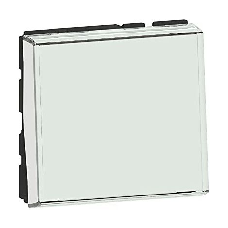 Pulsante singolo con porta etichetta da comporre per identificare, gamma Mosaic Easy-led 6 A, 2 moduli, pulsante Legrand con funzione spia aggiuntiva. Mosaic Easye-LED (1/4)